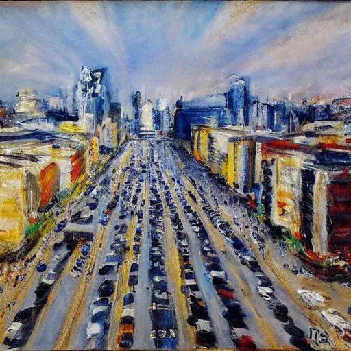 Image similar to avenida paulista painted by eugene boudin