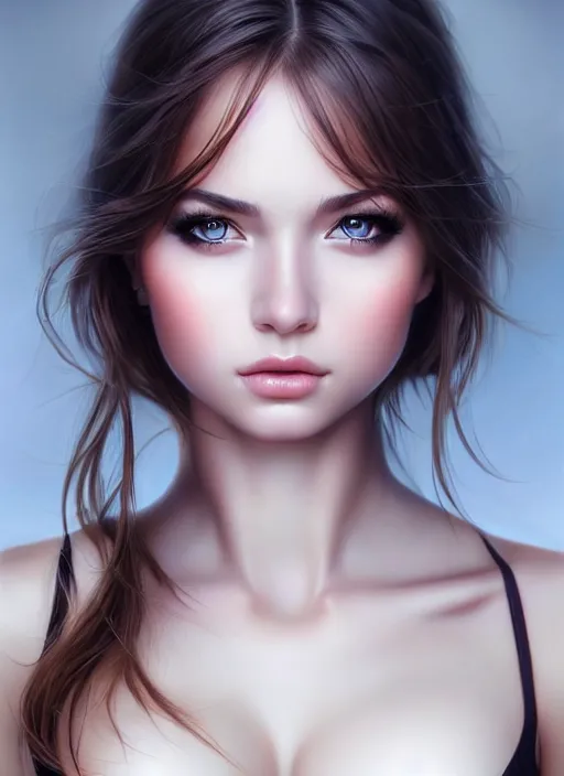 Prompt: a gorgeous female photo, professionally retouched, soft lighting, half body shot, realistic, smooth face, perfect eyes, symmetrical, wide angle, sharp focus on eyes, 8 k high definition, insanely detailed, intricate, elegant, art by artgerm, snow