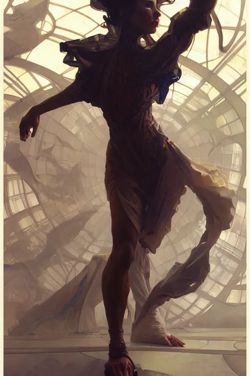 Prompt: dynamic pose, intricate, futuristic, fantasy, by stanley artgerm lau, greg rutkowski, alphonse mucha,, thierry mugler, norman rockwell, 3 d,