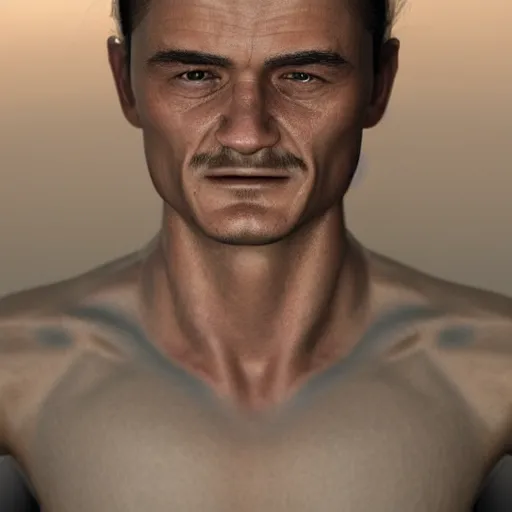 Prompt: hyperrealistic orlando bloom crazy out of his mind, stunning 3 d render inspired by istvan sandorfi & xiang duan, perfect symmetry, dim volumetric cinematic lighting, 8 k octane comprehensive render, extremely mega hyper - detailed and lifelike attributes & atmosphere, intricate, realistic flesh texture, masterpiece, artstation, stunning,