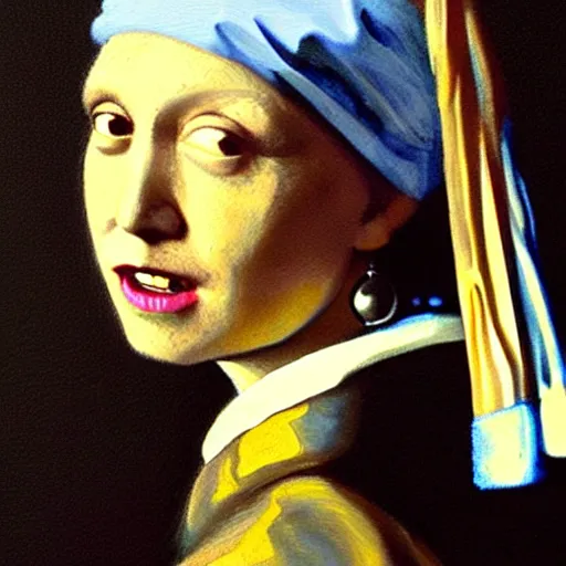 Image similar to painting of Elon Musk posed in the style of ‘Johannes Vermeer\'s girl with a pearl earring’ hyperrealistic, moody lighting, golden hour