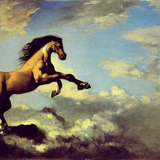 Image similar to pegasus painting by gustave courbet