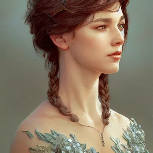 Image similar to ultra realistic illustration, scarlett estevez as president, intricate, elegant, highly detailed, digital painting, artstation, concept art, smooth, sharp focus, illustration, art by artgerm and greg rutkowski and alphonse mucha