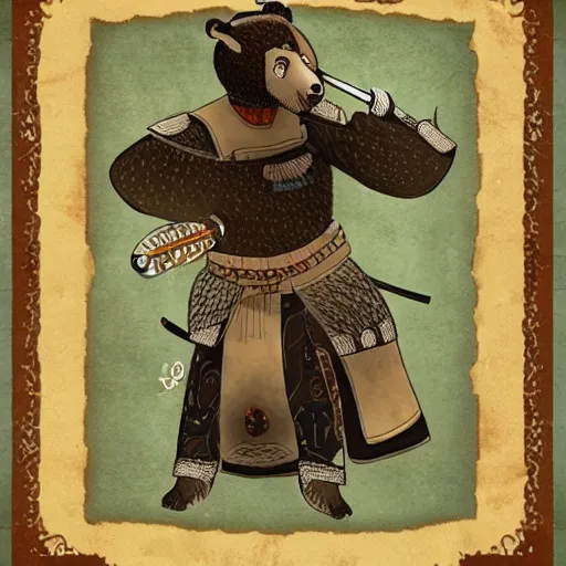 Image similar to a bear samurai warrior