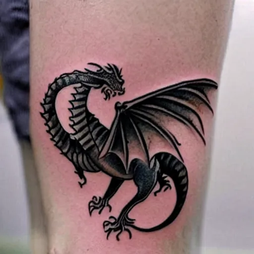 Image similar to a small tattoo of a dragon