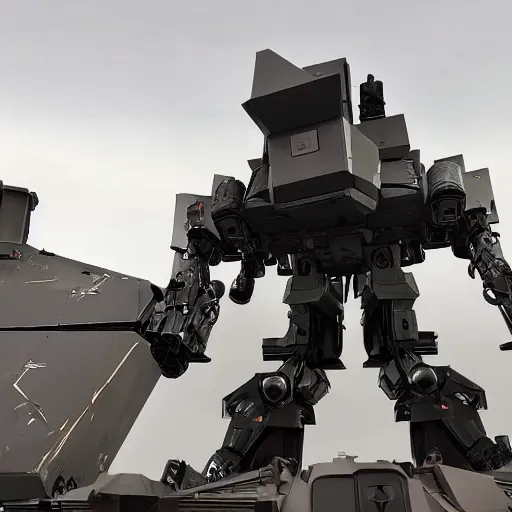 Prompt: a mech equipped with a patriot missile system and a 2 0 mm cannon