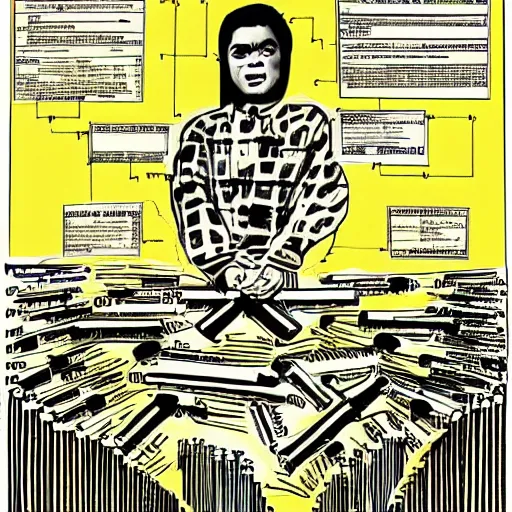 Image similar to diagram for a machine that turns you into a filipino, by raymond pettibon