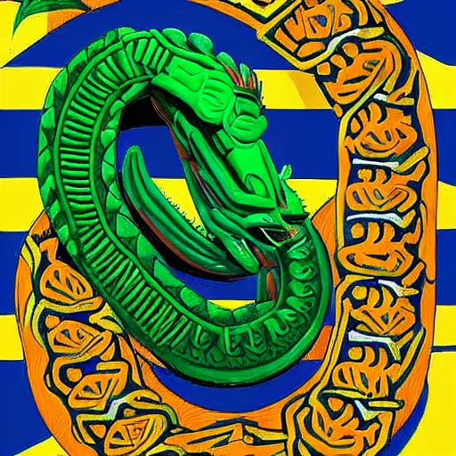 Prompt: quetzalcoatl the official feathered serpent god the nfl