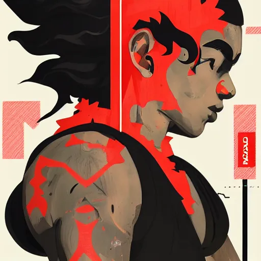 Prompt: Supreme x Oni Akuma Profile Picture by Sachin Teng, asymmetrical, Organic Painting , Matte Painting, geometric shapes, hard edges, graffiti, street art,:2 by Sachin Teng:4