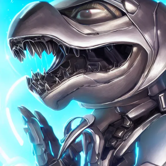 Image similar to close up mawshot of a cute elegant beautiful stunning anthropomorphic female robot dragon, with sleek silver metal armor, glowing OLED visor, facing the camera, the open maw being highly detailed and soft, with a gullet at the end, you looking into the maw, food pov, micro pov, vore, digital art, pov furry art, anthro art, furry, warframe art, high quality, 3D realistic, dragon mawshot, maw art, macro art, micro art, dragon art, Furaffinity, Deviantart, Eka's Portal, G6
