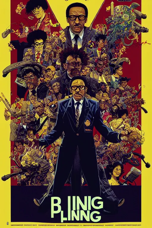 Image similar to poster of gustavo fring, by yoichi hatakenaka, masamune shirow, josan gonzales and dan mumford, ayami kojima, takato yamamoto, barclay shaw, karol bak, yukito kishiro