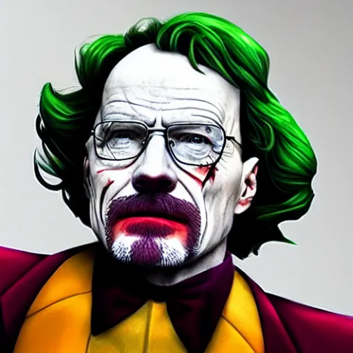 Image similar to Walter White as Joker, 8k