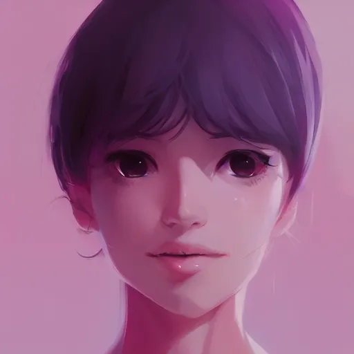 Image similar to portrait woman girl miss attractive eye catching official fanart behance hd artstation by Rossdraws and Jesper Ejsing, by Makoto Shinkai and Lois van baarle, ilya kuvshinov, portrait soft pink theme