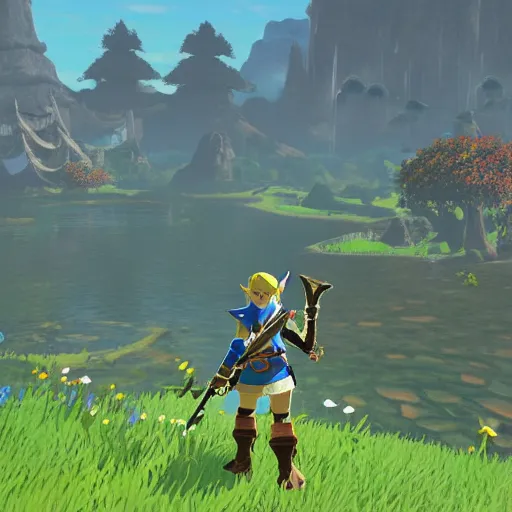 Image similar to a Screenshot from The Legend of Zelda: Breath of the wild