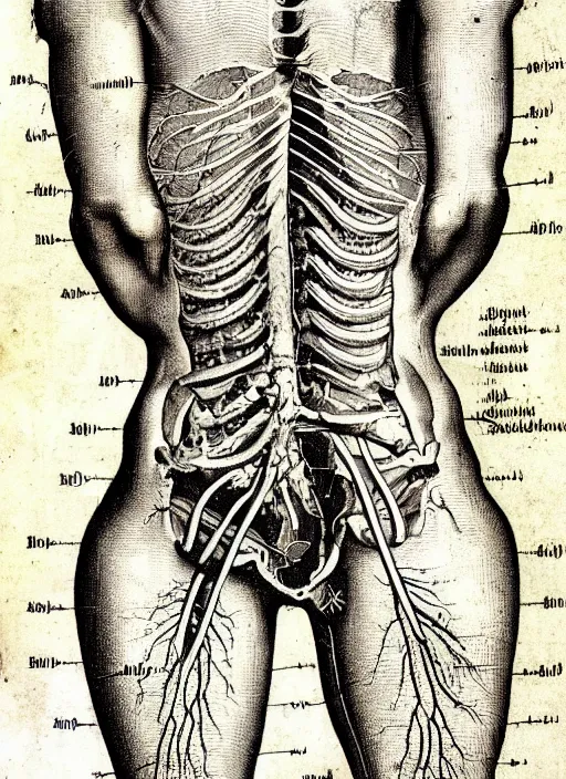 Prompt: anatomy textbook scientific anatomical illustration, made by Wenceslas Hollar in vintage Victorian England colourised print style