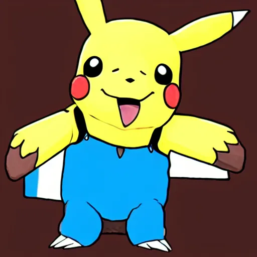 Image similar to a cow shaped Pikachu, Ken Sugimori style