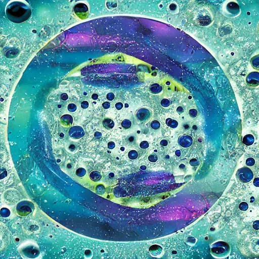 Prompt: abstract art from water bubbles