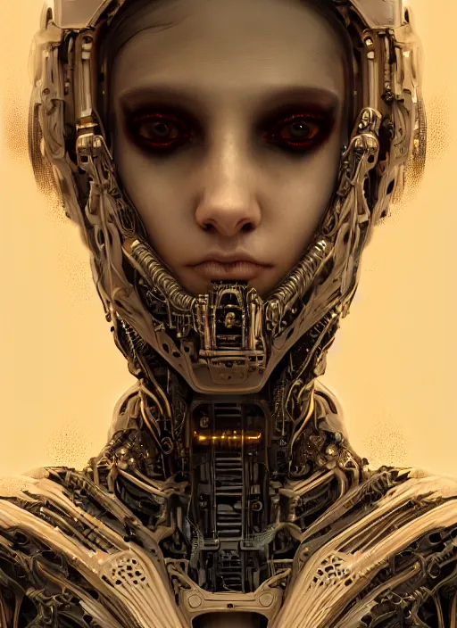 Image similar to soft lustrous hard tech ivory biotech raver gutter punk cyborg bioweapon, golden ratio, details, sci - fi, dark fantasy, cyberpunk, intricate, decadent, ornate, highly detailed, digital painting, octane render, 8 k, artstation, concept art, smooth, sharp focus, illustration, art by artgerm, loish, wlop