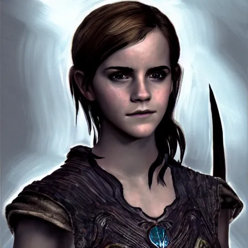 Image similar to A concept art of Emma Watson in The Elder Scrolls V: Skyrim (2009 video game)