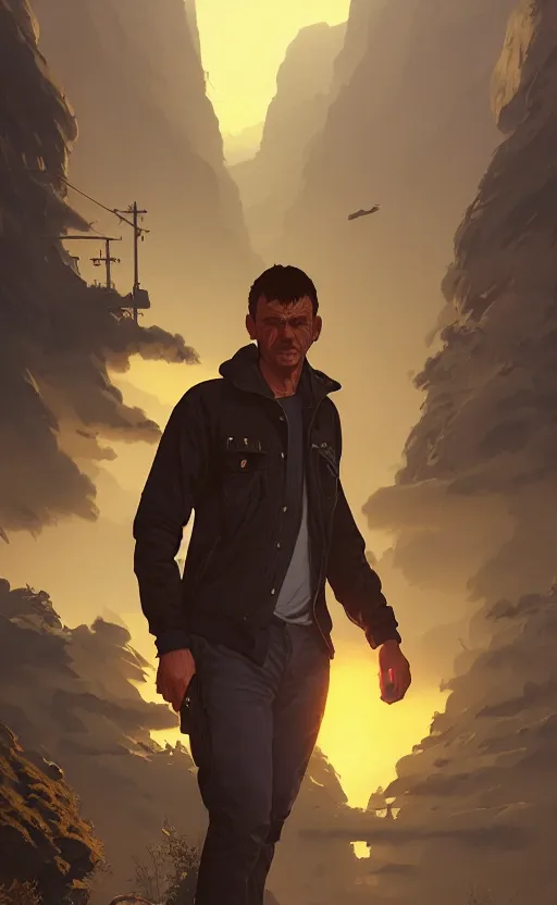 Image similar to highly detailed portrait of stal 8 n in gta v, stephen bliss, unreal engine, fantasy art by greg rutkowski, loish, rhads, ferdinand knab, makoto shinkai and lois van baarle, ilya kuvshinov, rossdraws, tom bagshaw, global illumination, radiant light, detailed and intricate environment