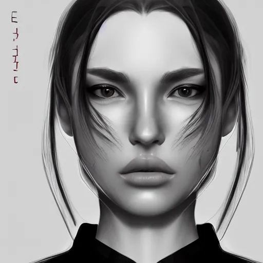 Image similar to a beautiful woman with smooth face and smooth jawline, artstation, digital art, detailed, sharp