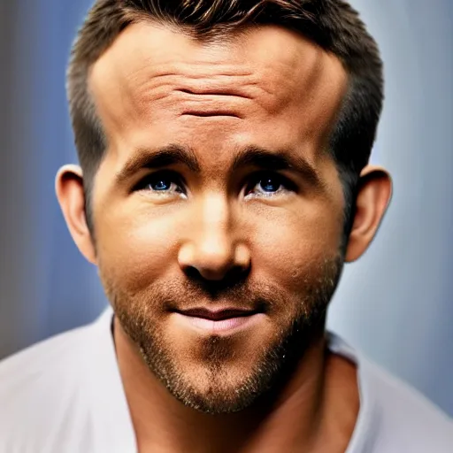 Image similar to studio photo of ryan reynolds, professional photo, close up, studio lighting, high quality