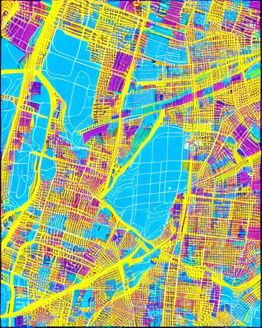 Image similar to colourful maps, new York, 3d