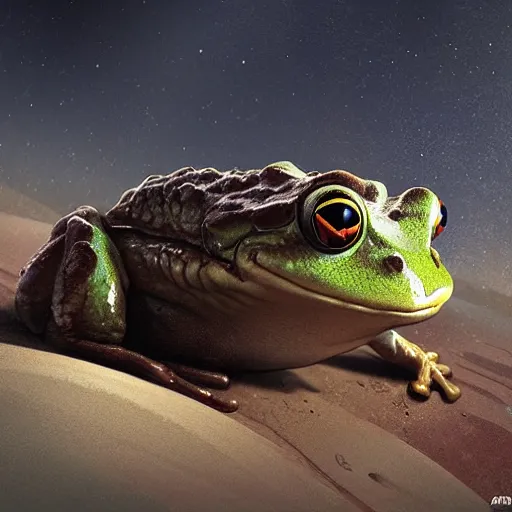 Prompt: a frog on a mysterious planet named kapla 8 2 by david rutkowski, by artgem