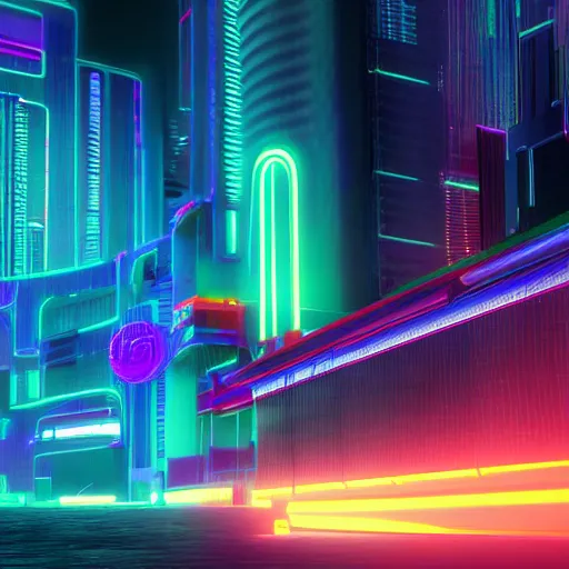 Prompt: cyberpunk neon 3D render