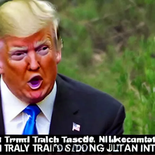 Prompt: donald trump eating tacos, trail cam footage