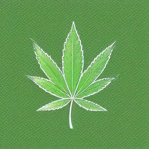 Image similar to one marijuana green leaf logo of a app simple back background digital art, minimal iphone app icon