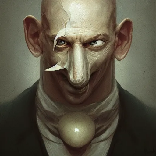 Image similar to portrait of character with his nose ripped off with his nose ripped off with his nose ripped off with his nose ripped off with his nose ripped off with his nose ripped off with his nose ripped off, by Greg rutkowski