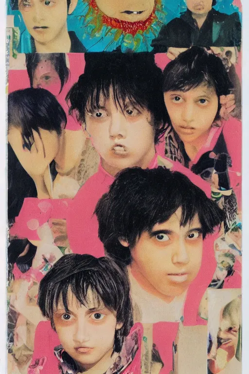 Image similar to harmony korine japanese vhs cover art, detailed facial expressions