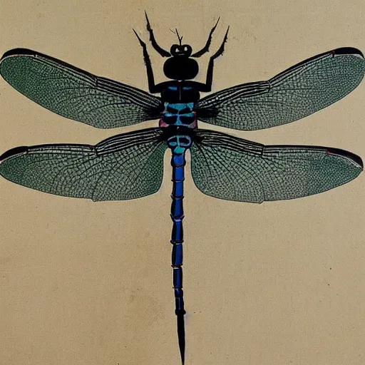 Image similar to a chinese painting of a dragonfly by qi baishi