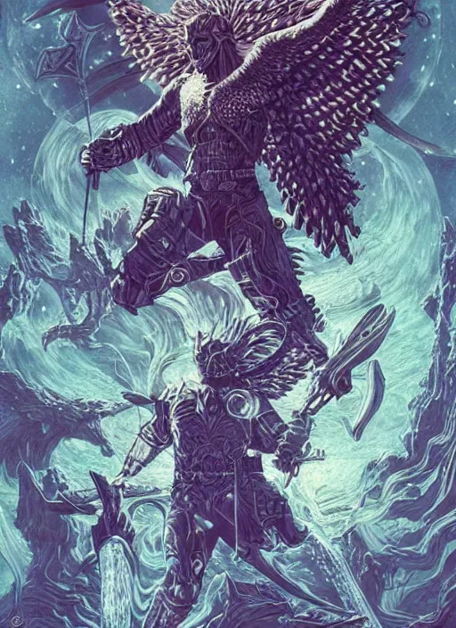 Image similar to joe biden's angelic true form revealed, fantasy, heroic, high details, intricate details, by vincent di fate, artgerm julie bell beeple, 1 9 8 0 s, inking, vintage 8 0 s print, screen print