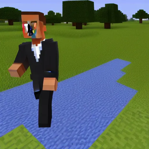 Image similar to in game screenshot of the hyperrealistic barack obama mod for minecraft