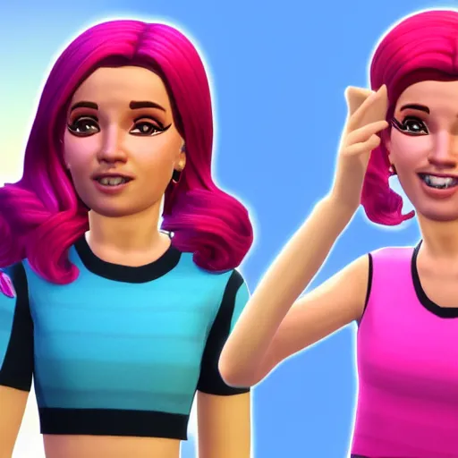 Prompt: julianna rose mauriello as stephanie from lazytown as a sims from sims 4