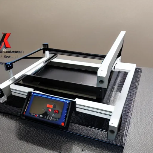 Image similar to conveyor belt prusa 3 d printer, high - end product photoshoot