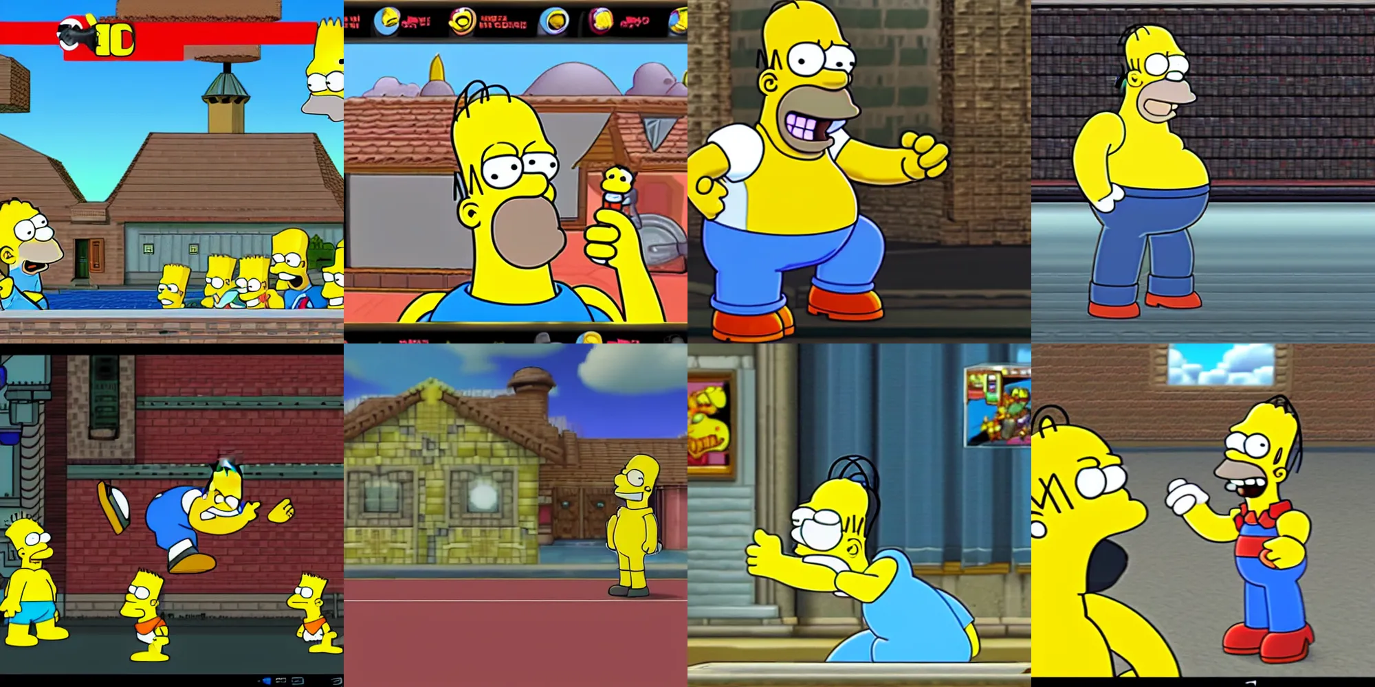 Prompt: Screenshot of Homer Simpson in Super Smash Bros., video game, Nintendo