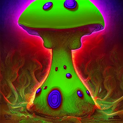 Image similar to trippy mushroom, by justin guse and luke brown and justin bonnet, details, instagram digital, artstation