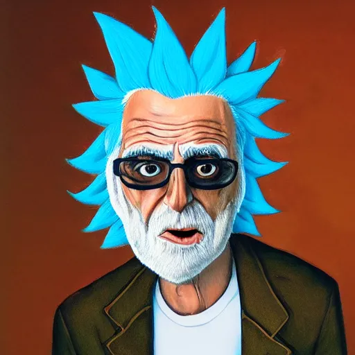 Prompt: lifelike portrait of rick sanchez, photo