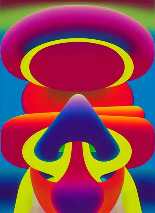 Prompt: abstract sculpture by shusei nagaoka, kaws, david rudnick, airbrush on canvas, pastell colours, 8 k