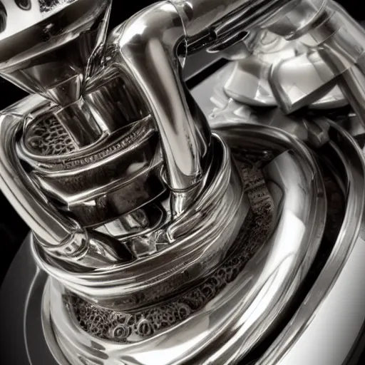 Image similar to an espresso machine designed by giger, detailed, intricate