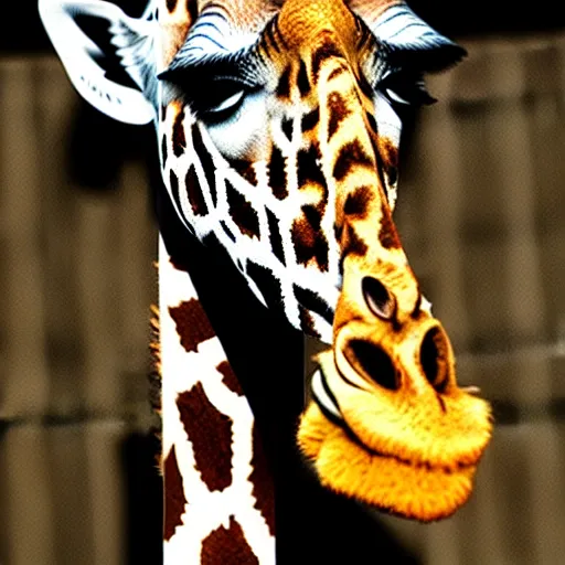 Image similar to giraffe smoking weed