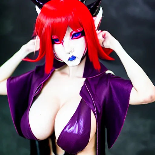 Image similar to shuten douji from fate, oni horns