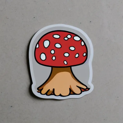 Prompt: cute mushroom sticker