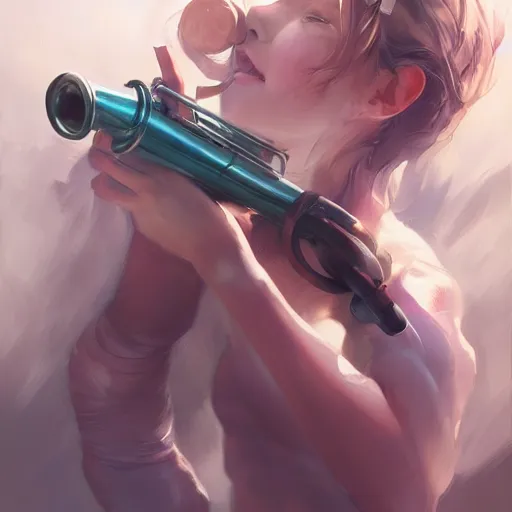 Image similar to an inllustration of a blowing horn by stanley artgerm lau, wlop, rossdraws, james jean, andrei riabovitchev, marc simonetti, and sakimichan, trending on artstation