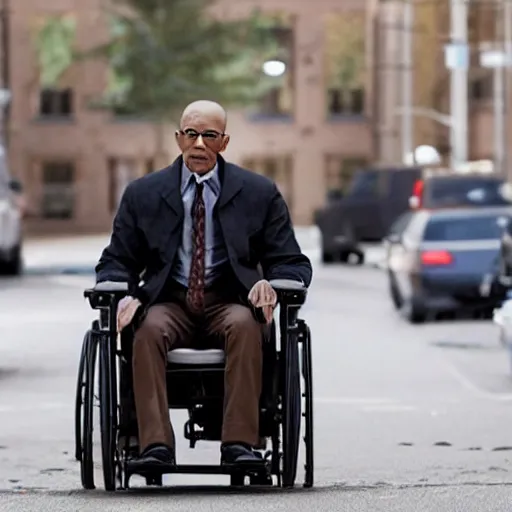 Prompt: movie still of Gus Fring as Professor X in a new X-Men movie