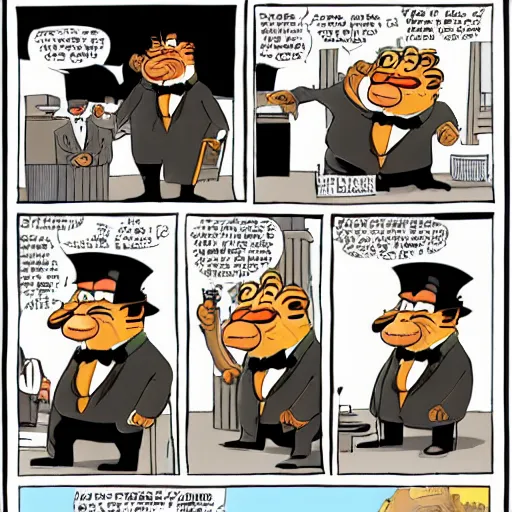 Image similar to Garfield as a mob boss