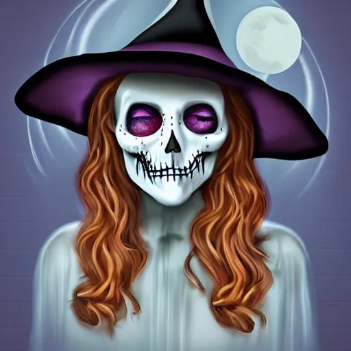 Image similar to spooky wicher hat hallowen, digital art